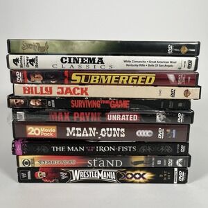 DVD Lot‎ of 10 - MIxed - Action, Sci-Fi, Wrestling, Horror, Classics